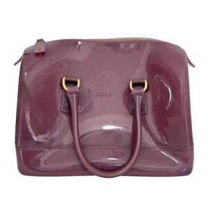 Furla Candy Bag Purple Satchel Dome Top Handle Made‎ In Italy Designer purse